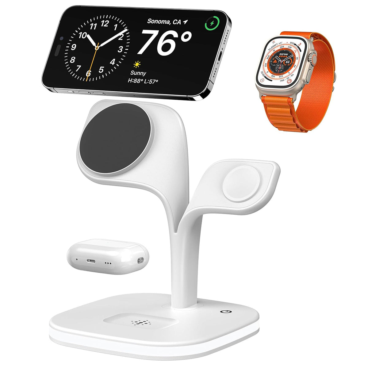 Trexonic 5 in 1 Fast Wireless  Charging Station in White