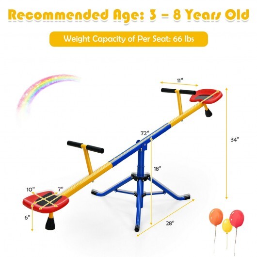 360Rotation Kids Seesaw Swivel Teeter Totter Playground Equipment