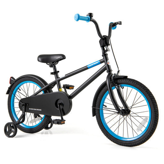 Kids Bike with Adjustable Handlebar and Saddle Black-18 Inches - Color: Black - Size: 18 inches