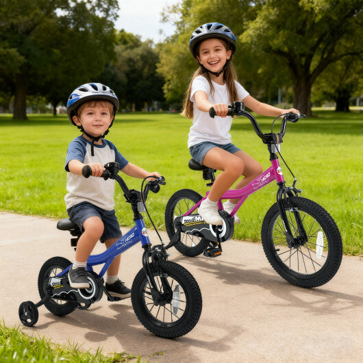 16-Inch Kids Bike with Removable Training Wheels Pink-Brave Hero - Size: 16 inches