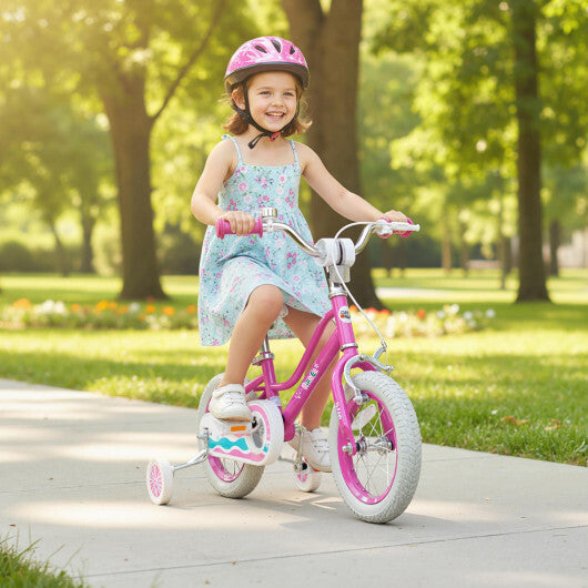 12 Inch Kids Bike for Aged 3-8 Years Old with Adjustable Handlebar Pink- Starlight Wave - Color: Pink - Size: 12 inches