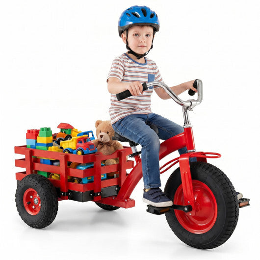 Kids Tricycle with 15 Inch Inflatable Rubber Tires -Green