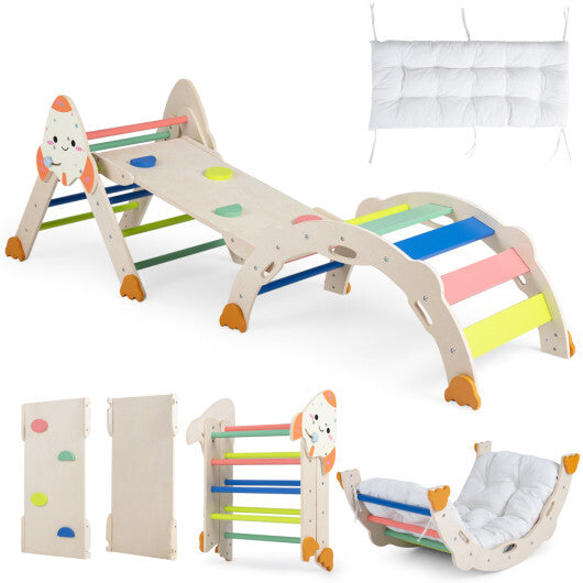 8-in-1 Foldable Climbing Toys for Toddlers Rocket-Themed-Multicolor