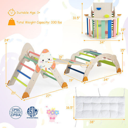 8-in-1 Foldable Climbing Toys for Toddlers Rocket-Themed-Multicolor