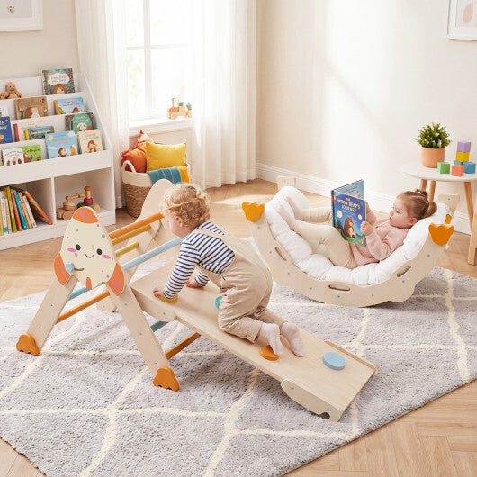 8-in-1 Foldable Climbing Toys for Toddlers Rocket-Themed-Multicolor