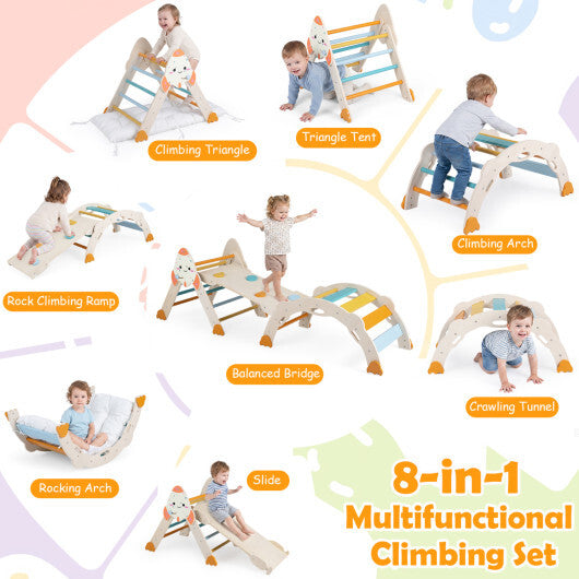 8-in-1 Foldable Climbing Toys for Toddlers Rocket-Themed-Multicolor