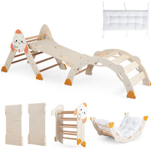 8-in-1 Foldable Climbing Toys for Toddlers Rocket-Themed-Multicolor
