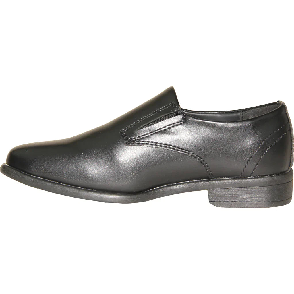 VANGELO Boy TUX-4KID Dress Shoe Formal Tuxedo for Prom, Wedding and School Uniform Black