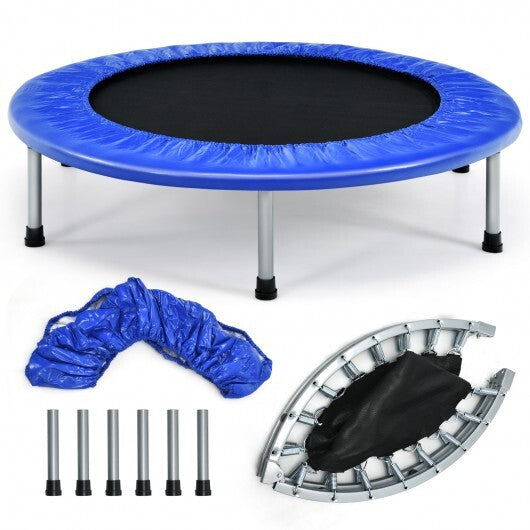 38 Inch Mini Folding Trampoline Portable Leisure Fitness Backboard-Pink