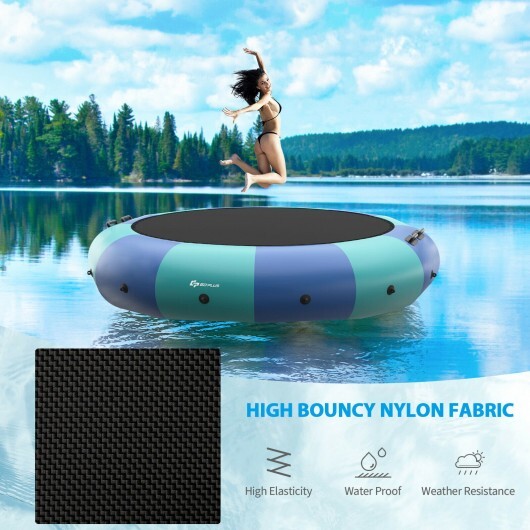 15 Feet Inflatable Splash Padded Water Bouncer Trampoline-Yellow
