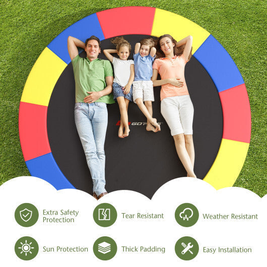 12 Feet Waterproof and Tear-Resistant Universal Trampoline Safety Pad Spring Cover-Blue