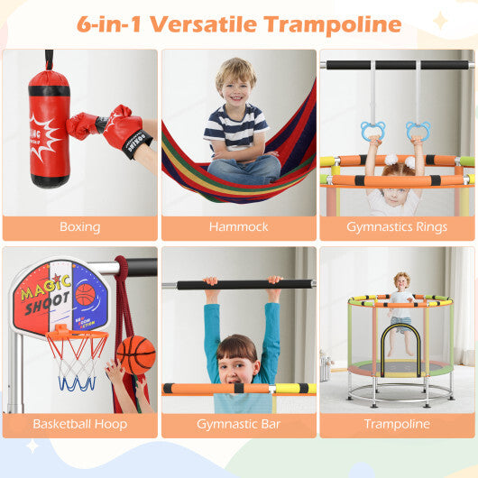 55" Kids Trampoline Gift for for 3-6 Years Old Boys and Girls-Navy