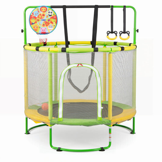60 inch 6-in-1 Kids Toddler Trampoline with Gymnastics Bar-Purple