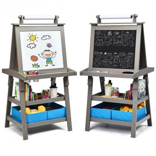 3 in 1 Double-Sided Storage Art Easel-Green