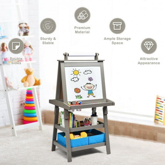 3 in 1 Double-Sided Storage Art Easel-Green
