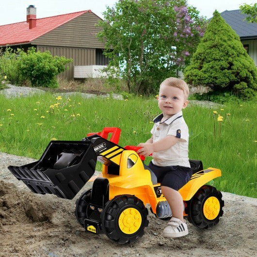 Kids Ride On Bulldozer Toy Play Truck with Adjustable Bucket Aged 3+ Years Old