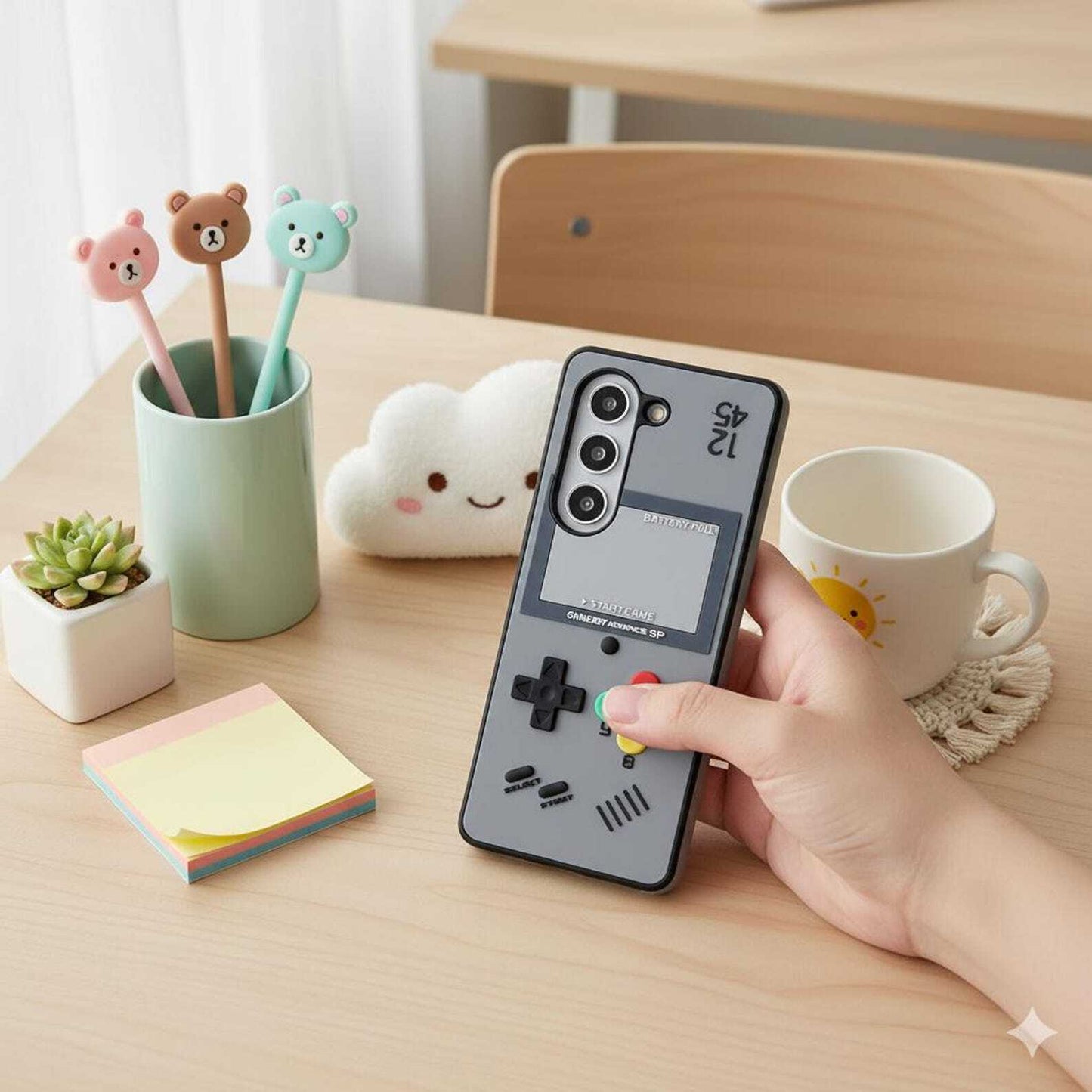 Retro Game Boy Case for Samsung Galaxy Z Flip 6 Z Flip 7 7 FE - Retro Style Silicone Cover with Hard Frame for Fun & Durable Protection