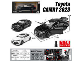2023 Toyota Camry Hybrid Black 1/18 Diecast Model Car by Heimanba