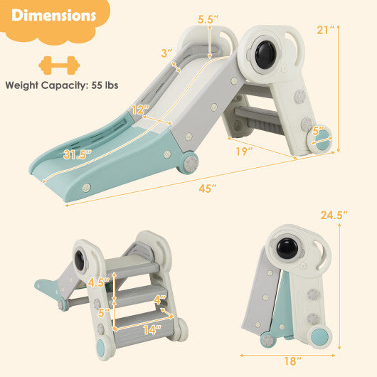 2 in 1 Baby Slide with Climber for Toddlers Age 18+ Months-Gray