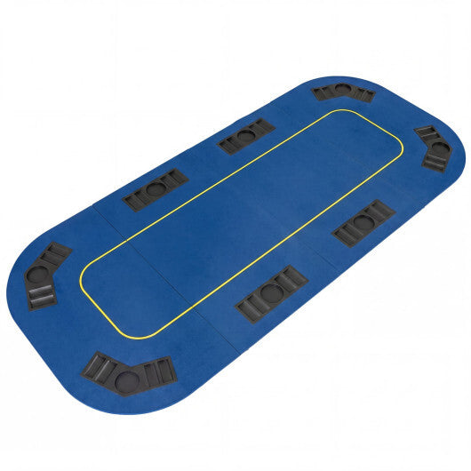 79 x 36 Inch 8-Player Foldable Poker Table Top with Carry Bag and Cup Holders