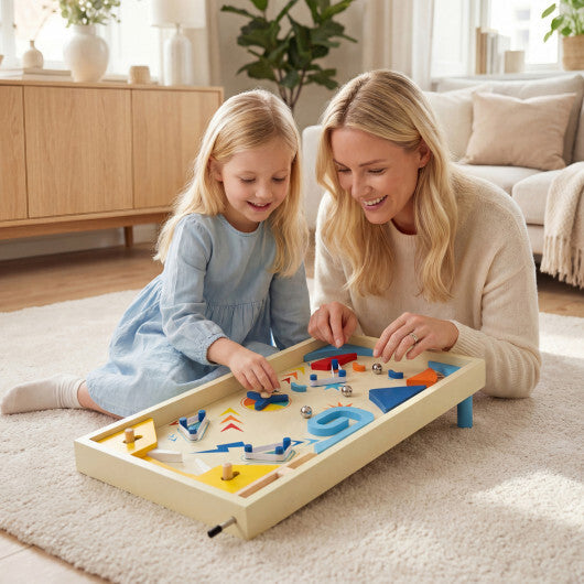 Wooden Pinball Machine with 3 Balls for Kids 8+ and Adults