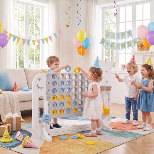 Giant 4-to-Score Game Set Jumbo Connect Four Game with Ring-toss-Blue