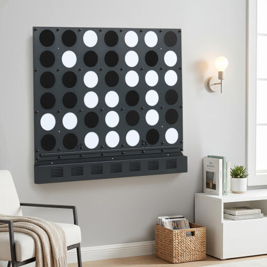 Wall-mounted Jumbo 4-in-a-Row Game with Acrylic Discs-Walnut