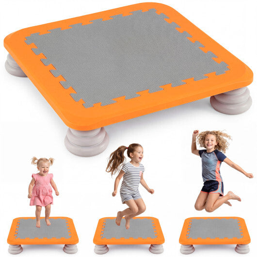 25.5 Inch Kids Mini Trampoline with 4 Removable and Non-Slip Foot Pads-Blue