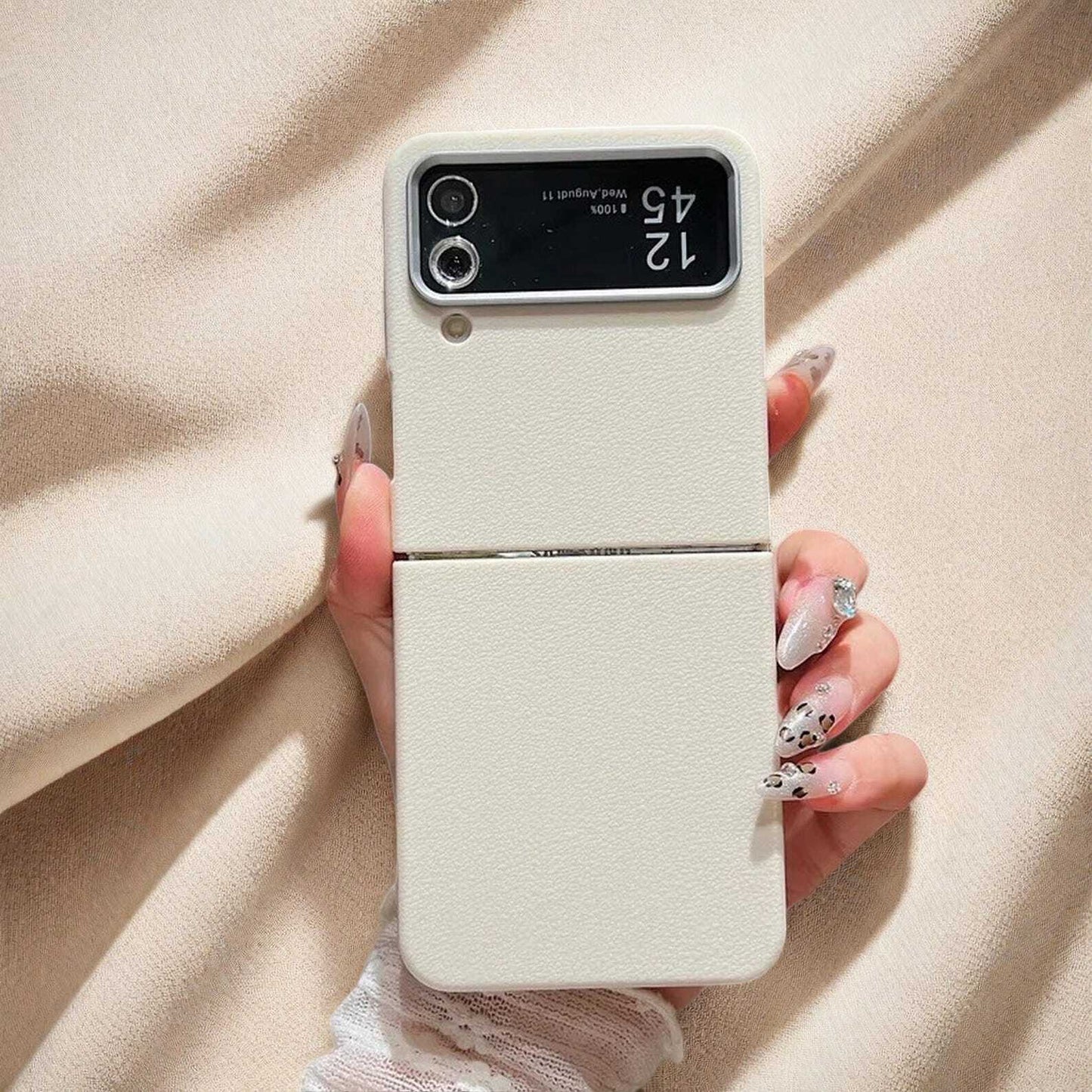 Leather Texture TPU Case for Samsung Galaxy Z Flip 3 4 5 6 | Shockproof Soft Folding Cover for Z Flip Series 5G Phones
