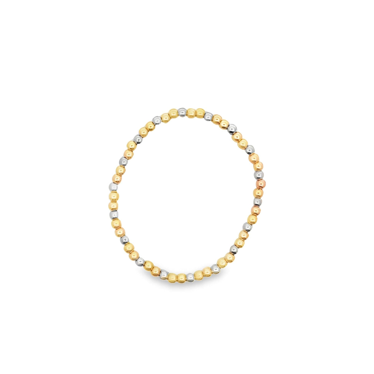 Three Toned Gold, Rose Gold, Silver Bead Bracelet | Gold Filled Beaded Bracelet