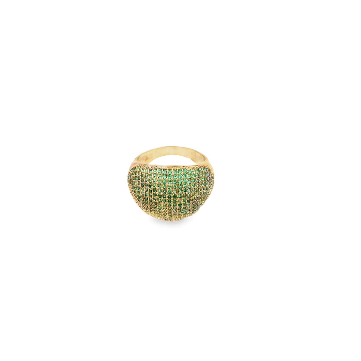 Colored CZ Paved Thin Dome Ring (D19)