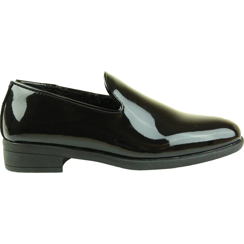 VANGELO Boy VALLO-3KID Dress Shoe Formal Tuxedo for Prom & Wedding Black Patent