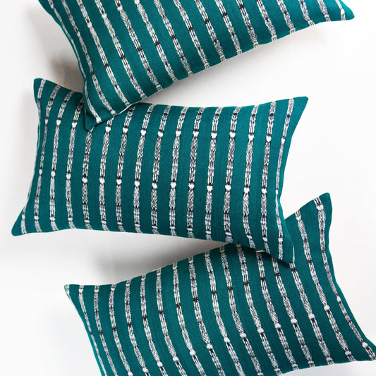 Vintage Teal Green Ikat Pillow
