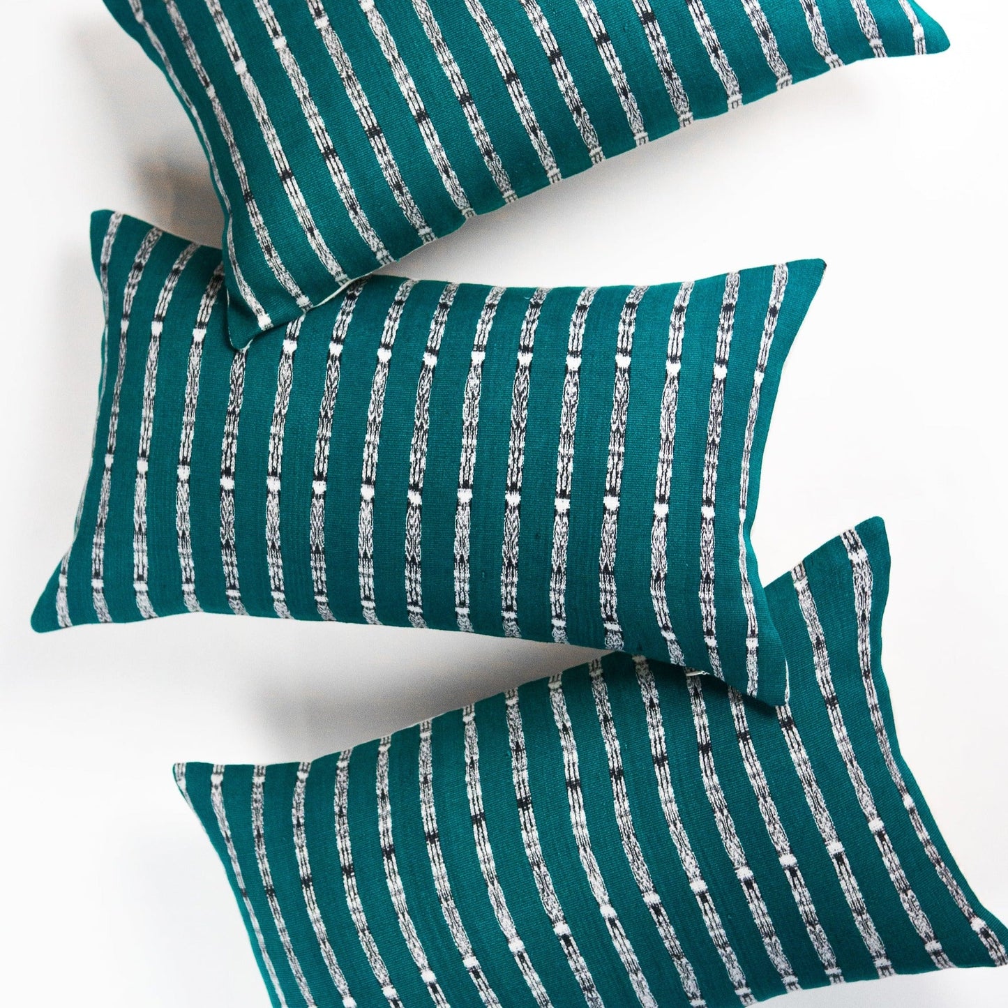 Vintage Teal Green Ikat Pillow