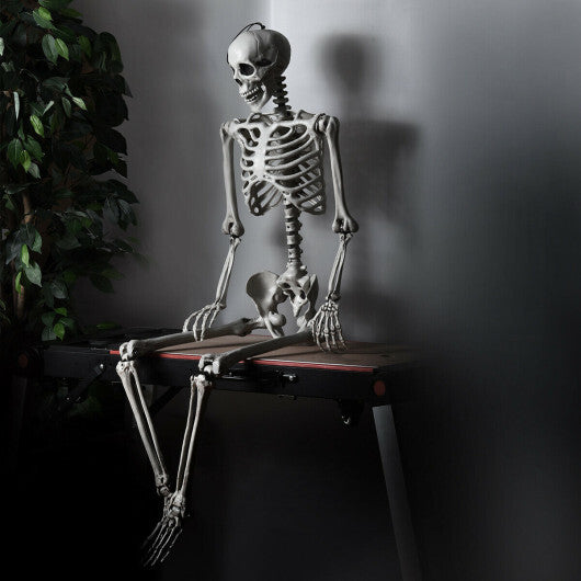 Costway 5.4ft Halloween Christmas Skeleton Life Size Realistic Full Body Hanging with Movable Joints 63 Inches