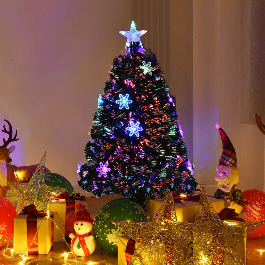 Costway LED Optic Artificial Christmas Tree with Snowflakes-3 Feet