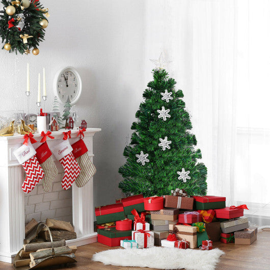 Costway LED Optic Artificial Christmas Tree with Snowflakes-3 Feet