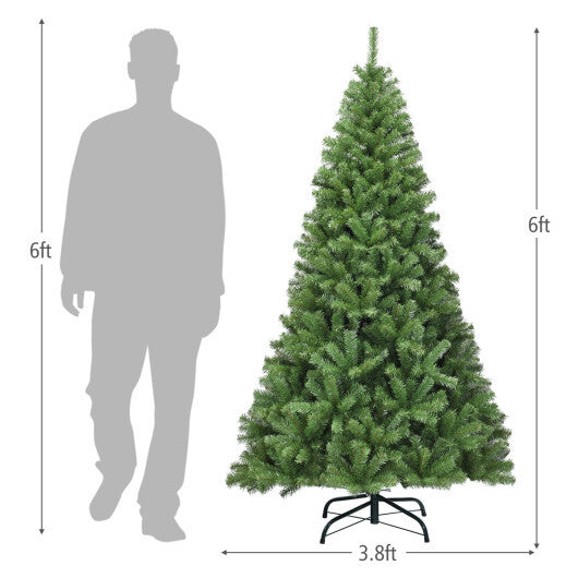 Costway PVC Artificial Christmas Tree Premium Hinged-6 ft