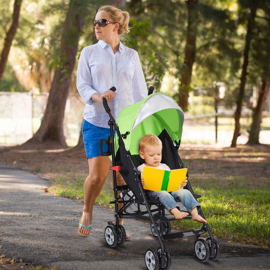 Folding Lightweight Baby Toddler Umbrella Travel Stroller with Storage Basket Green