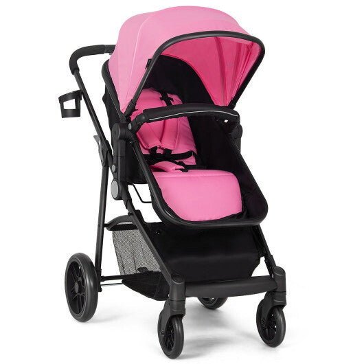 Babyjoy 2 in 1 Foldable Baby Stroller Kids Travel Newborn Infant Buggy Pushchair 22 lbs Pink