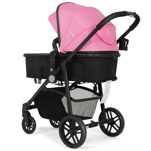 Babyjoy 2 in 1 Foldable Baby Stroller Kids Travel Newborn Infant Buggy Pushchair 22 lbs Pink