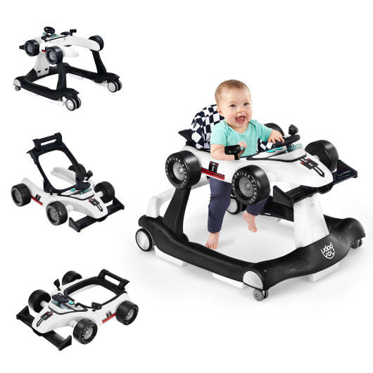 Costway 4-in-1 Baby Walker Foldable Activity Push Walker Adjustable White