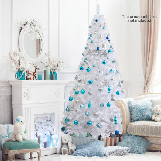 Costway 7Ft Artificial PVC Christmas Tree Stand Indoor Outdoor White