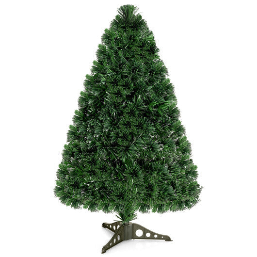 Costway 3Ft Pre-Lit Fiber Optic PVC Christmas Tree Tabletop Plastic