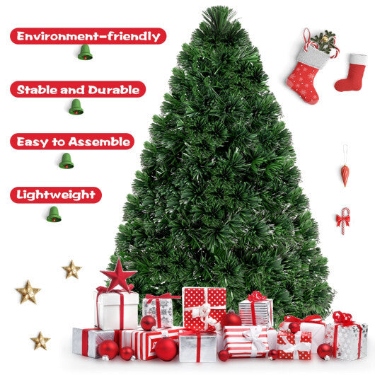 Costway 3Ft Pre-Lit Fiber Optic PVC Christmas Tree Tabletop Plastic