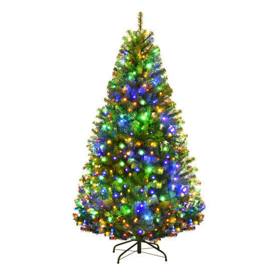 5Ft Pre-Lit Artificial Christmas Tree Hinged 150 LED Lights