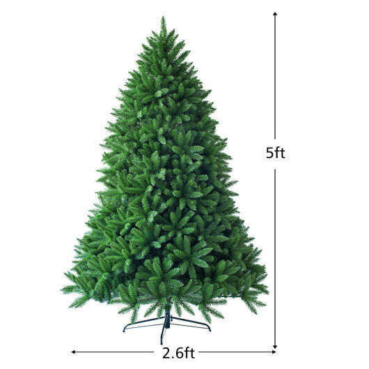 Costway 5 Feet Artificial Fir Christmas Tree with 600 Branch Tips