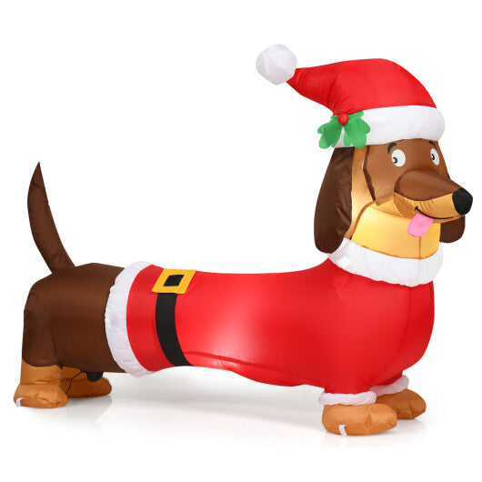 Costway 5 Feet Inflatable Christmas Dog with LED Lights