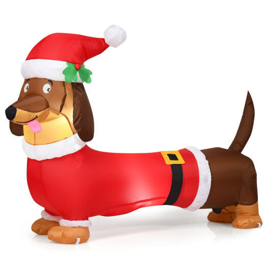 Costway 5 Feet Inflatable Christmas Dog with LED Lights