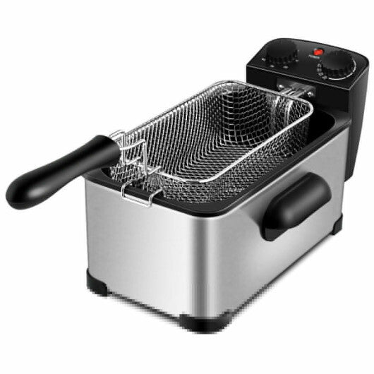 Electric Deep Fryer 3.2 QT/12-Cup Stainless Steel 1700W with Frying Basket
